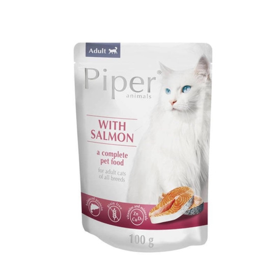 PIPER Animals – Hrană Umedă Fără Cereale pentru Pisici cu Somon în Aspic, 100 g